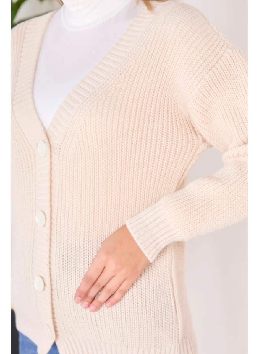 Tofisa 23090-CREAM Knitwear Cardigan