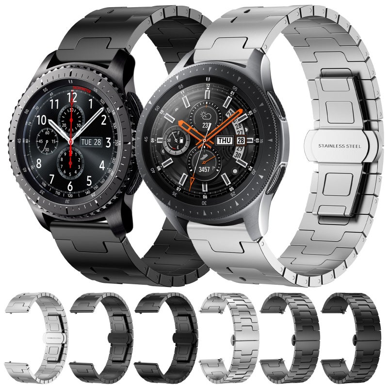 erorex For Samsung Galaxy Gear S3 Classic Titanium Alloy 22Mm Metal Watch Band(Black) - Image 4