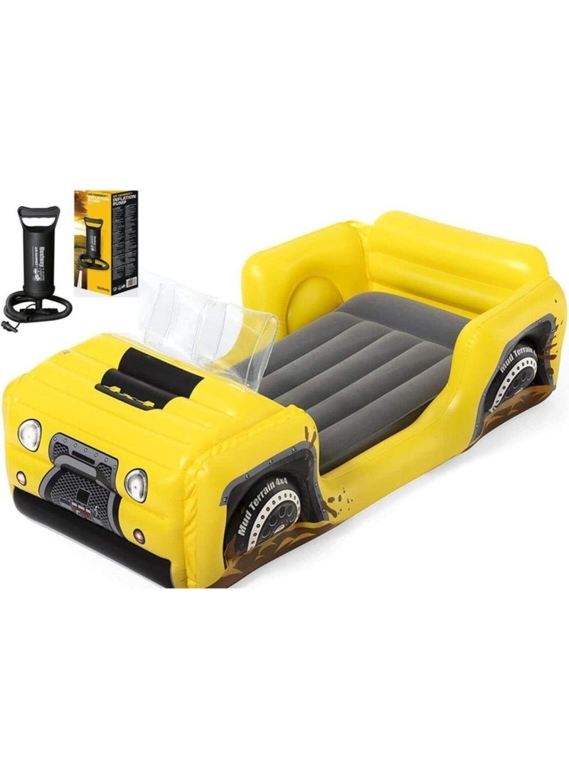Bestway - Kids Inflatable Bed with Pump - 4x4 Jeep Theme - 67714 - Image 1
