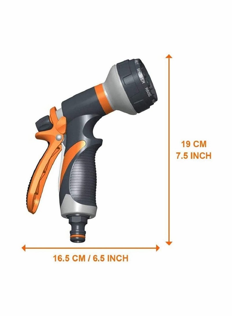 2 PCS Garden 8 Adjustable Patterns Water Gun,High Pressure Spray Nozzle Perfect for Watering plants, Car Washing, Shower Pets