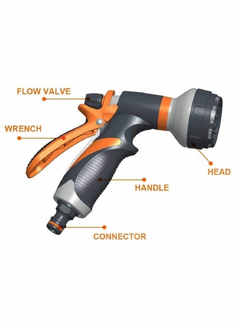 SYOSI 2 PCS Garden 8 Adjustable Patterns Water Gun,High Pressure Spray Nozzle Perfect for Watering plants, Car Washing, Shower Pets  - Image 4