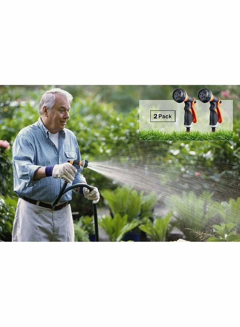 2 PCS Garden 8 Adjustable Patterns Water Gun,High Pressure Spray Nozzle Perfect for Watering plants, Car Washing, Shower Pets