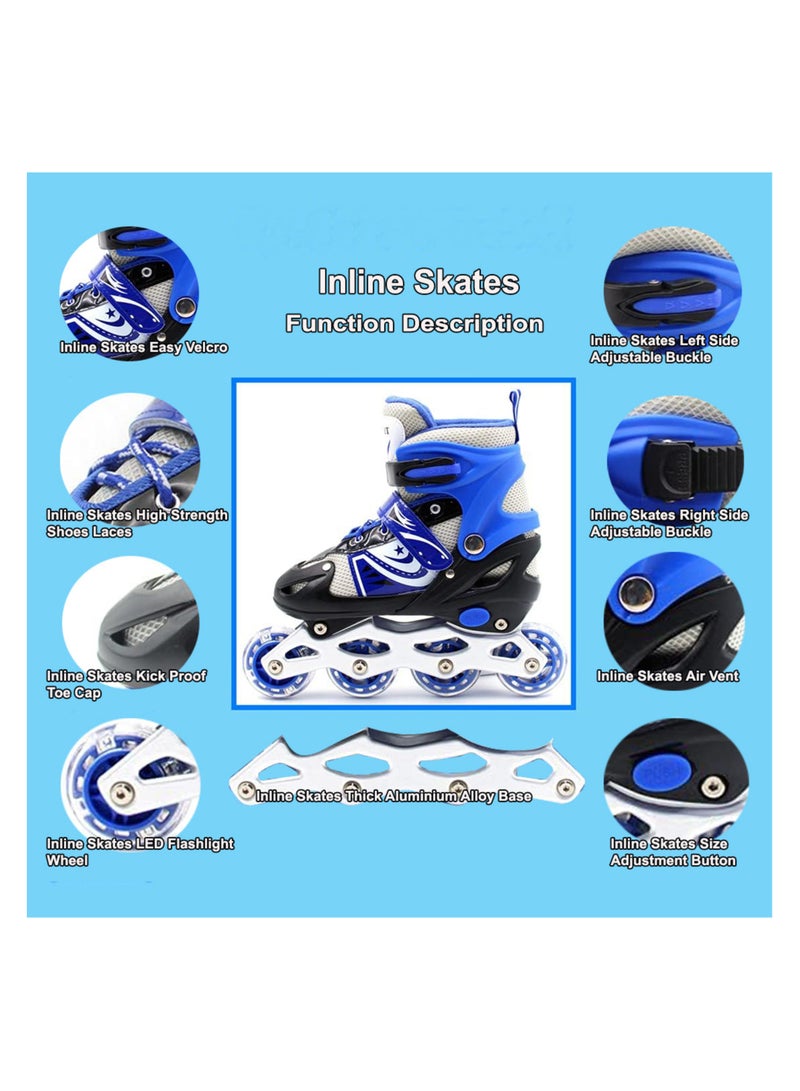 سبال زلاجات مضمنة بأحجام قابلة للتعديل زلاجات دوارة مع عجلات وامضة للأطفال في الهواء الطلق وداخل المنزل أحذية تزلج للبنين والبنات الشباب والكبار - Image 3