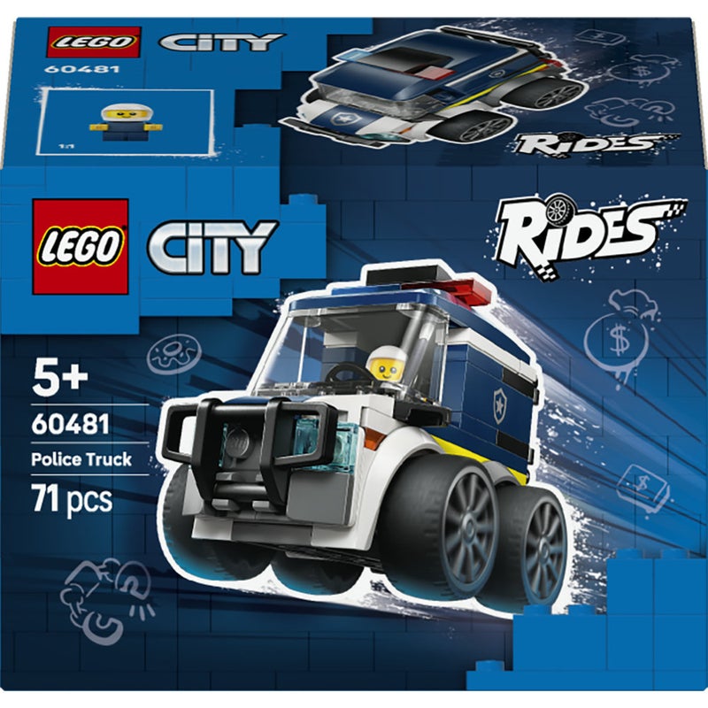 ليغو شاحنة الشرطة من LEGO® City Rides - مجموعة بناء سيارة شرطة صغيرة مع شخصية شرطي صغيرة - 60481 - Image 2
