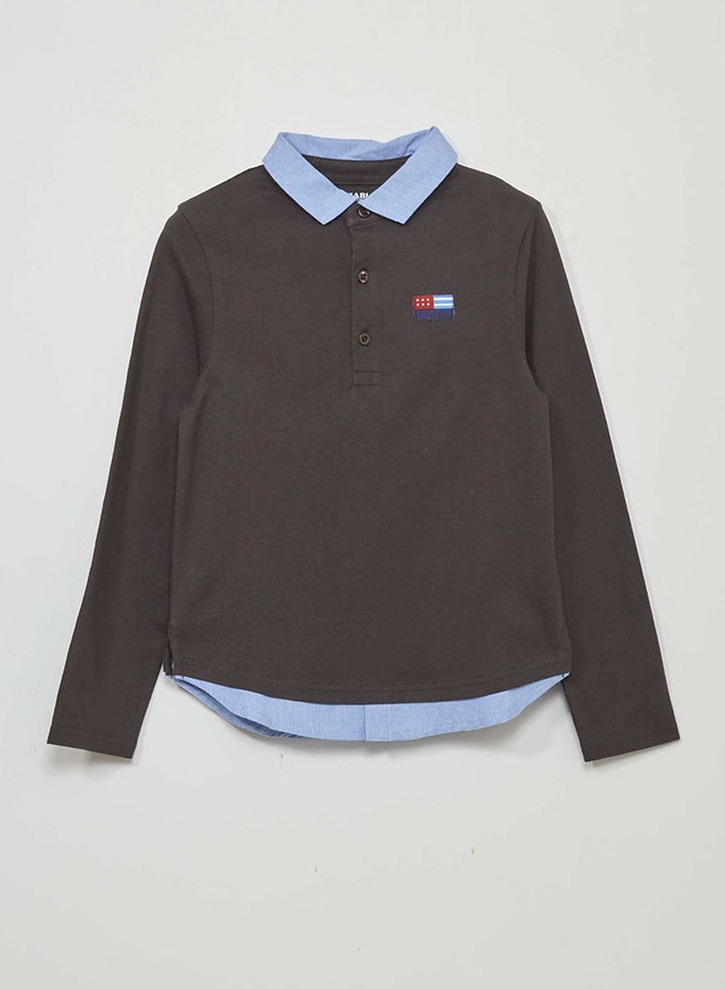 Kiabi Girl Effect Long-Sleeved Polo Shirt - Image 1