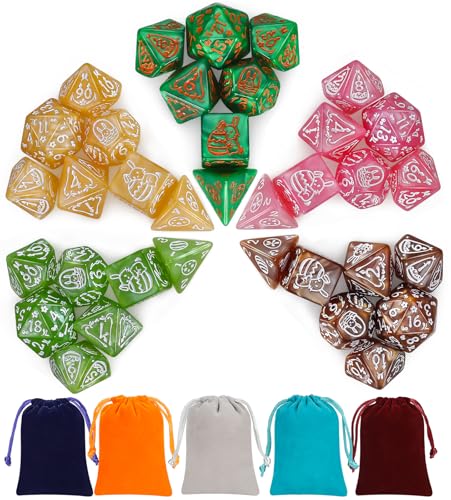 CiaraQ Polyhedral Dice Set DND Role Playing Dice for Dungeons and Dragons RPG Table Games MultiColor 35pcs - Image 1