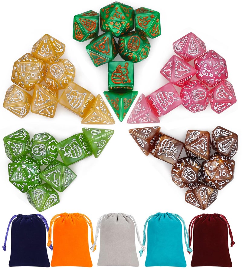 CiaraQ Polyhedral Dice Set DND Role Playing Dice for Dungeons and Dragons RPG Table Games MultiColor 35pcs - Image 3