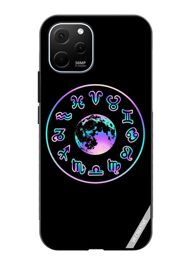 VR CREATIVE Protective Case Cover For Huawei Enjoy 50z Abstract Pattern Sings Design Multicolour - Image 1