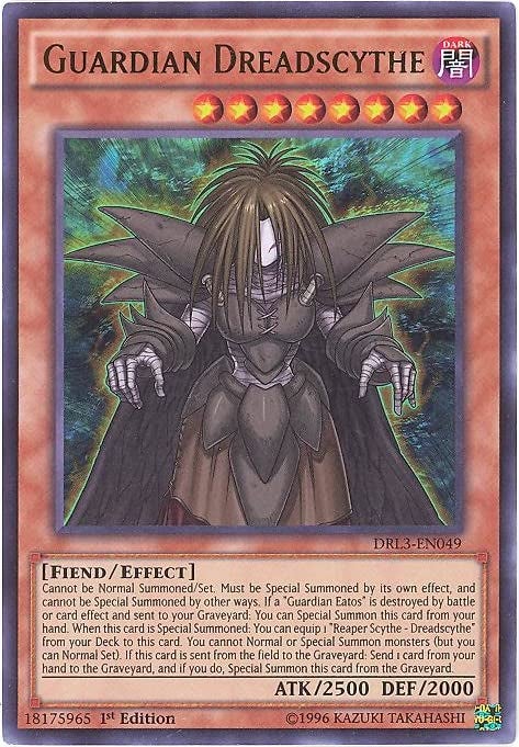 YUGIOH Guardian Dreadscythe DRL3EN049 Dragons of Legend Unleashed 1st Edition Ultra Rare - Image 2
