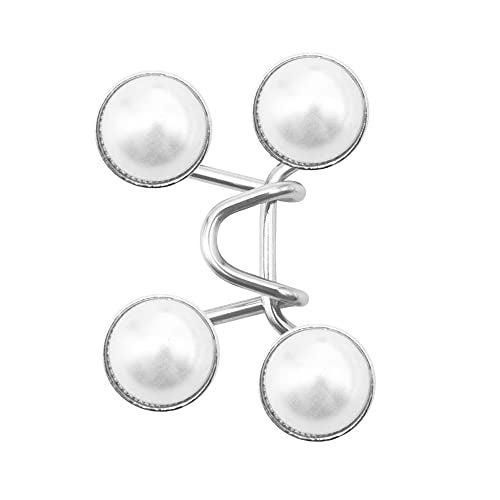 Alamic 4 Sets Reusable Pant Waist Tightener Adjustable Buttons for Jeans, White Pearl - Image 4