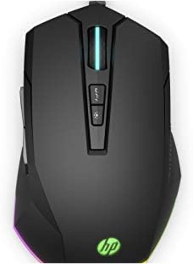 HP - 200 Pavilion Gaming Mouse Wired 3200 Dpi Pixart Optical Gaming Sensor 5 Programmable Buttons 12 Cusomizable Rgb Light Modes 2 Year Warranty Ergonomic Grip Black 5Js07Aa - Image 1