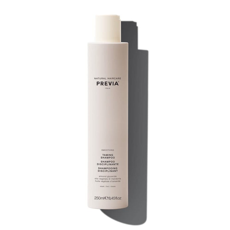 PREVIA Smoothing Taming Shampoo AntiFrizz Shampoo with Almond Extract Vegan Sulfate Free Hydrating Formula for Smooth Manageable Hair Static Control FrizzFree Results 845 oz