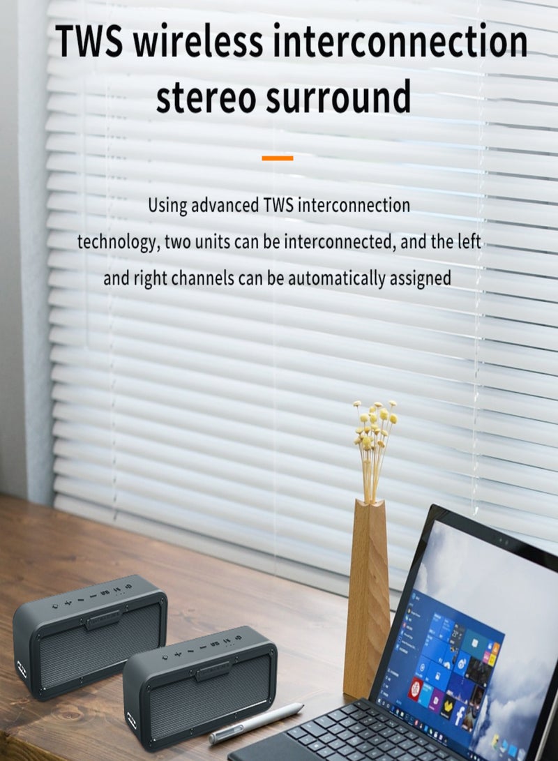 XDOBO Wake 1983 BT speaker IPX7 waterproof portable subwoofer wireless card insertion desktop speaker supports BT5.0/TF card/AUX audio/TWS interconnection - Image 5