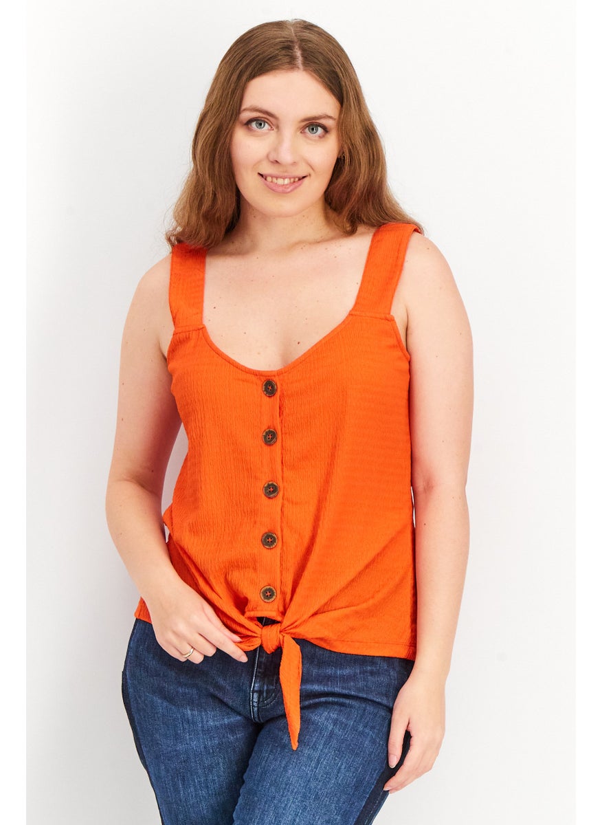 Women U Neck Sleeveless Textured Crop Top, Orange - pzsku/Z959462A9787868D69D53Z/45/_/1724350883/0cc46994-78b4-4606-b1b2-030501c5a7b5