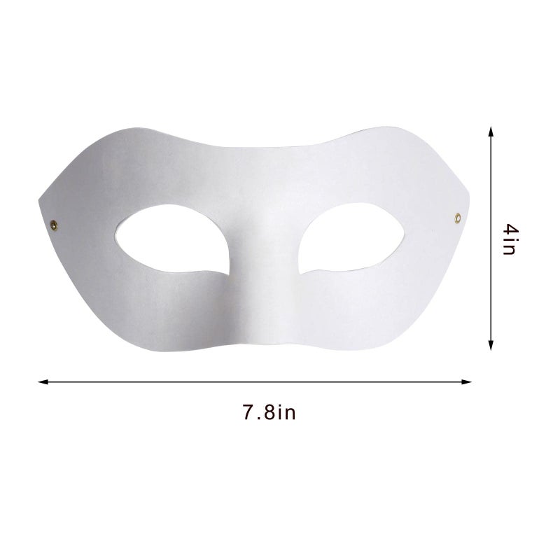 Yookat 14 Pieces Paper Art Masks White Craft Masks Paintable Paper Mask Mardi Gras Masquerade - Image 2