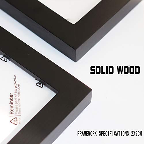 VITOIVE 14x14 Frame Black With Mat 10x10 Solid Wood Picture Frames Wall Mounting (1 pack, 14x14 Inch)… - Image 5