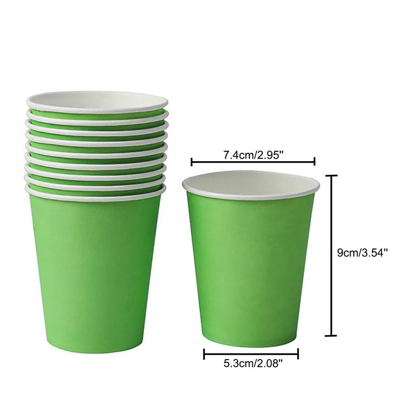 Yuxitia Disposable Paper Cups 60pcs Green Paper Cups For DIY Wedding Party Picnic BBQ Travel and Event 8OZ (Grass green) - Image 2