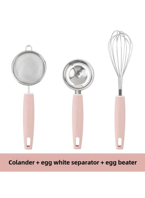 # Egg White And Egg Yolk Separator Baby Complementary Food Filter Screen Screen Protein Egg Liquid Separation Colander Baby Egg Egg Separation-Specifications:Separator + Net Leakage + Egg Beater  Girly Powder
