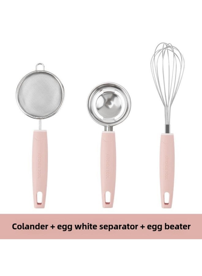 # Egg White And Egg Yolk Separator Baby Complementary Food Filter Screen Screen Protein Egg Liquid Separation Colander Baby Egg Egg Separation-Specifications:Separator + Net Leakage + Egg Beater  Girly Powder