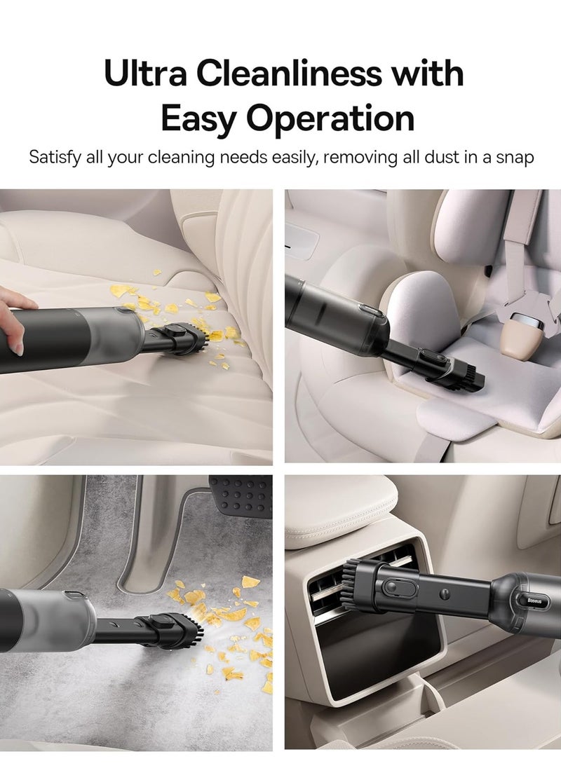 Baseus Car Vacuum Portable Cordless,12000Pa Handheld Car Vacuum Cleaner with USB C Fast Charging, Single Touch Empty, Multi-Function Air Blower Inflator Pump for Car, Swim Rings, Air Mattress, Pet Hair, Desk  - Image 4