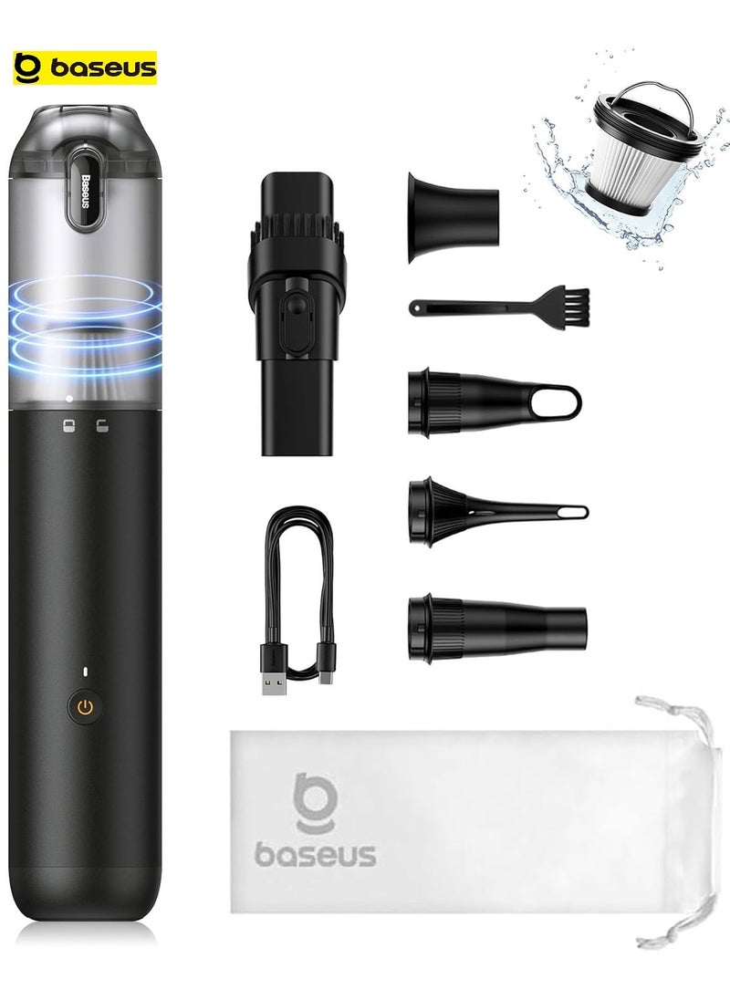 Baseus Car Vacuum Portable Cordless,12000Pa Handheld Car Vacuum Cleaner with USB C Fast Charging, Single Touch Empty, Multi-Function Air Blower Inflator Pump for Car, Swim Rings, Air Mattress, Pet Hair, Desk  - Image 1