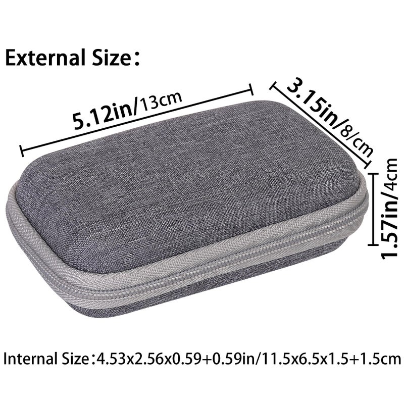 Aenllosi Aenllosi Hard Travel Case Compatible with Western Digital My Passport External Hard Drive 500 GB/1/2/4 TB,Portable Bag for WD Solid State Drives& USB Cable(Case Only,Grey) - Image 4