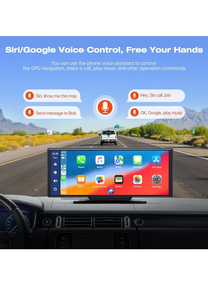 Generic - Wireless CarPlay Car Stereo Receiver, 9.26 Inch Portable Touch Screen GPS Navigation for Cars, Bluetooth, Android Auto, Siri/Google Assistant, Black - Image 1