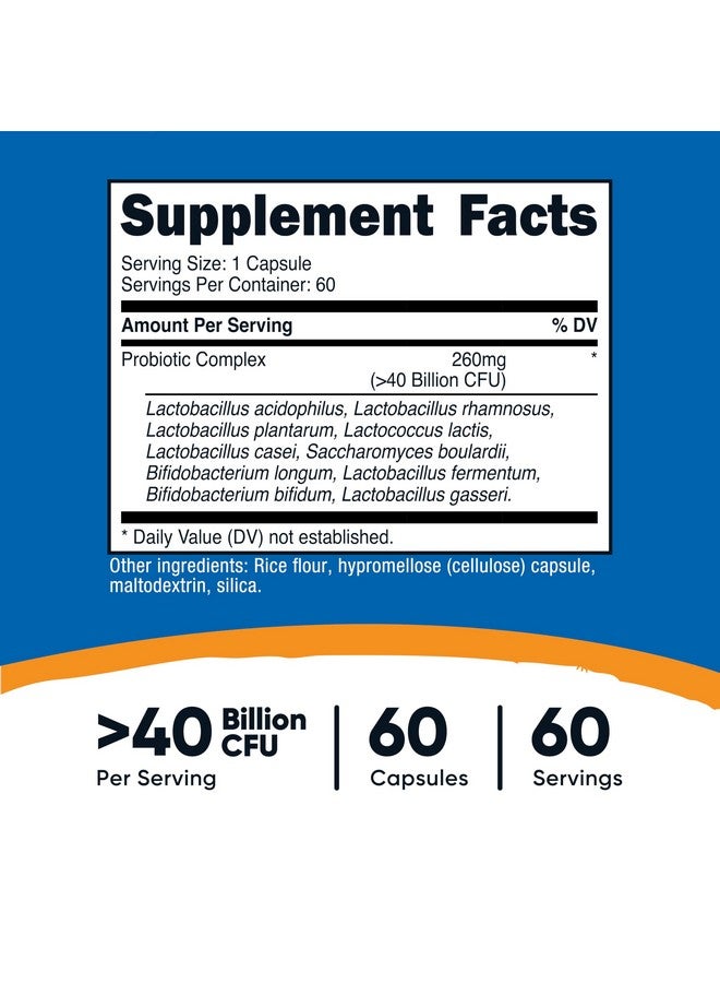Nutricost Probiotic Complex (40 Billion CFU) (60 Capsules) - GMO-Free, Gluten-Free - Image 2