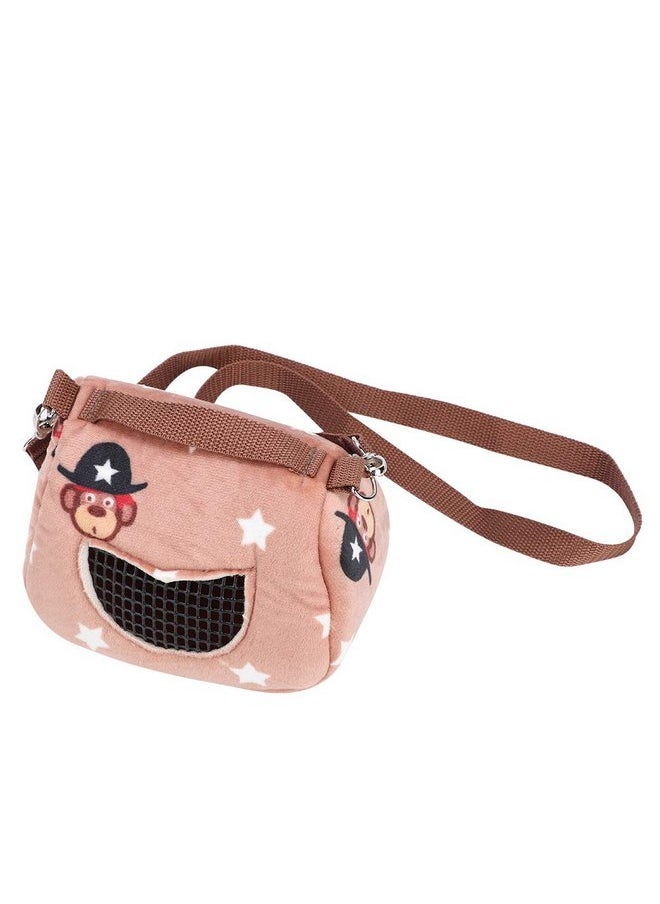 Zerodis Pet Hamster Carrier, Coffee Flannelette Plush Hamster Squirrel Travel Bags Portable Breathable Small Animal Carrier Outgoing Sleeping Bag for Squirrel Hedgehog Guinea Pig(S)  - Image 4