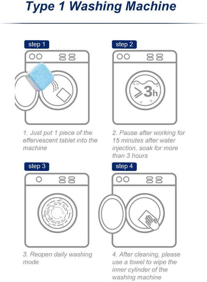 20PCS Laundry Effervescent Tablets Washing Machine Effervescent Tablets Cleaner Laundry Deep Cleaning Remove Odor Decontamination Tablets - Image 3