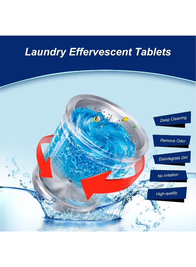 20PCS Laundry Effervescent Tablets Washing Machine Effervescent Tablets Cleaner Laundry Deep Cleaning Remove Odor Decontamination Tablets - Image 2