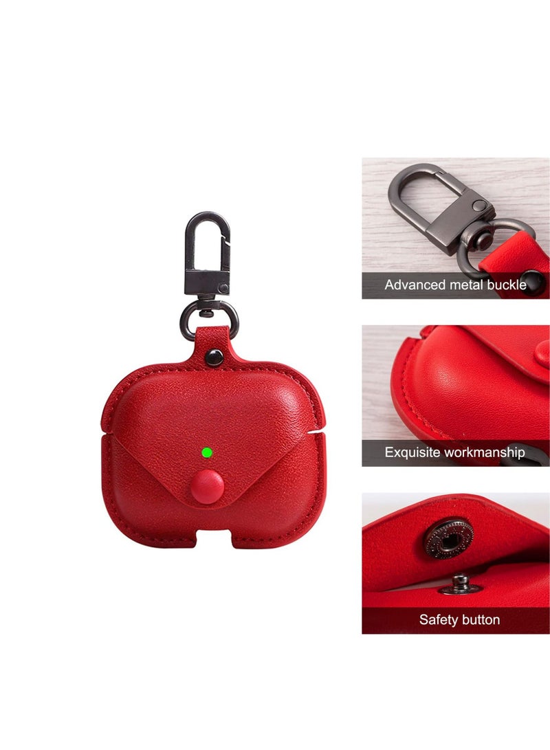 BORTONY AirPods Pro 2 Case Compatible with Wireless Charging Soft PU Leather Cover with Keychain Hook For Apple AirPod Pro 2  - Image 3