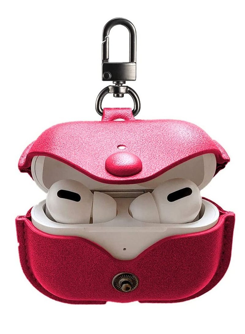 BORTONY AirPods Pro 2 Case Compatible with Wireless Charging Soft PU Leather Cover with Keychain Hook For Apple AirPod Pro 2  - Image 1