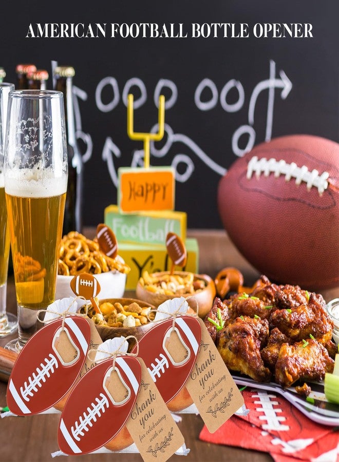 Layhit مجموعة Layhit المكونة من 24 فتاحة زجاجات على شكل كرة قدم أمريكية مع أكياس أورجانزا وبطاقات شكر، فتاحة زجاجات على شكل كرة قدم، هدايا مرحة بالجملة للرجال والنساء ومحبي الرياضة وطلاب الجامعات - Image 5