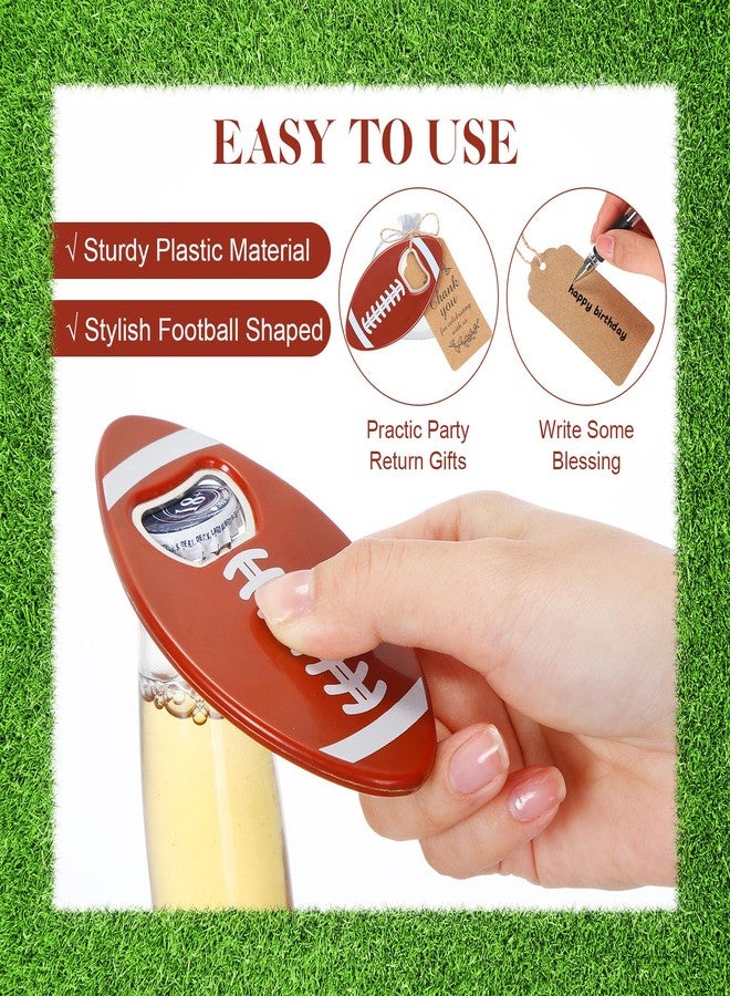 Layhit مجموعة Layhit المكونة من 24 فتاحة زجاجات على شكل كرة قدم أمريكية مع أكياس أورجانزا وبطاقات شكر، فتاحة زجاجات على شكل كرة قدم، هدايا مرحة بالجملة للرجال والنساء ومحبي الرياضة وطلاب الجامعات - Image 4