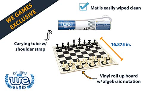 WE Games Chess Sets for Adults Chess Board is 17 in Chess Pieces with 308 inch King Travel Chess Set Board Games Storage in Convenient Portable Carry Tube Games for Adults - Image 5