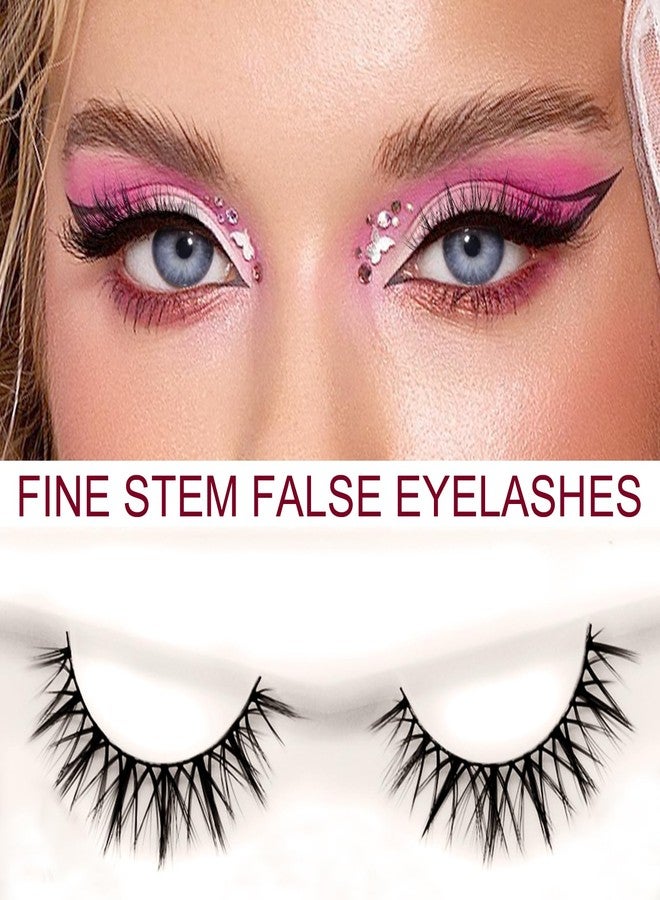BERSHNOR Bluesmurfs False Eyelashes Ultra Thin Cotton Band Fake Lashes Natural Looking Eyelashes Fairy Fake Eyelashes 7 Pairs Pack - Image 3