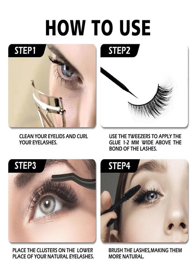 BERSHNOR Bluesmurfs False Eyelashes Ultra Thin Cotton Band Fake Lashes Natural Looking Eyelashes Fairy Fake Eyelashes 7 Pairs Pack - Image 5