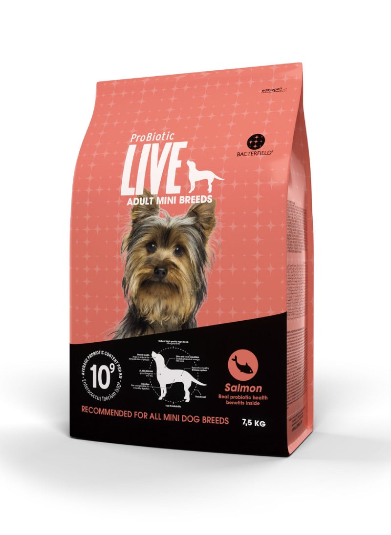 Probiotic Live - Dog Dry food Adult Mini Breeds Salmon and Rice - Image 1