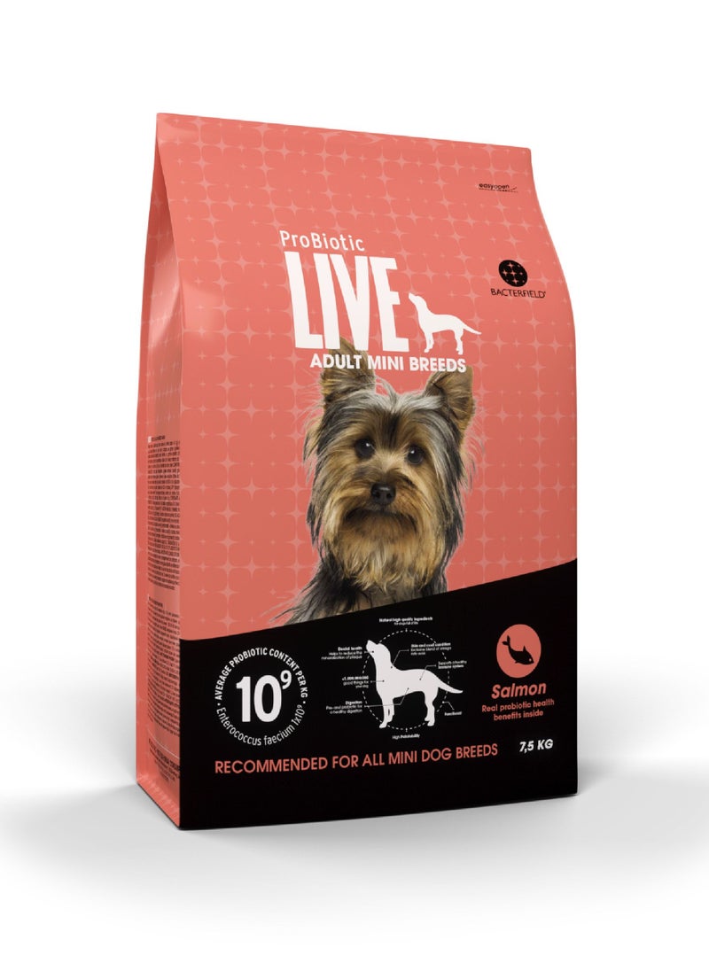 Probiotic Live - Dog Dry food Adult Mini Breeds Salmon and Rice - Image 1