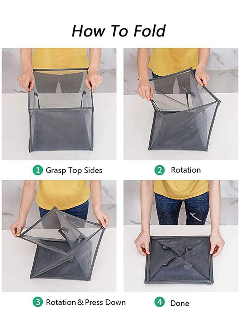 BESTOTTAM BESTOTTAM Popup Laundry Hamper Collapsible Mesh Laundry Baskets with Handles Foldable Clothes Hamper Easy to Open Portable for Laundry Storage Kids Toy College Dorm or Travel  - Image 5