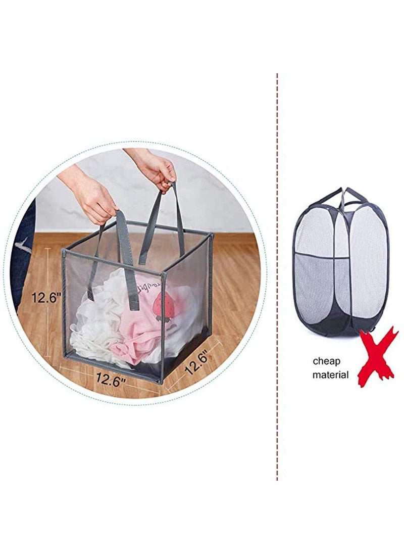 BESTOTTAM BESTOTTAM Popup Laundry Hamper Collapsible Mesh Laundry Baskets with Handles Foldable Clothes Hamper Easy to Open Portable for Laundry Storage Kids Toy College Dorm or Travel  - Image 4