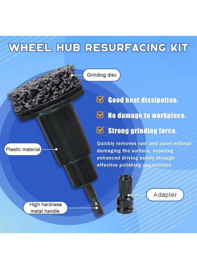 Wheel Hub Cleaning Tool, Wheel Stud Cleaner, Brake Hub Cleaning Kit, Stud with 5 Head, Grinding Maintenance Cleaner Kit for Nuts, Car & Truck - Image 4