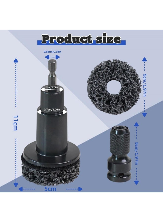 Wheel Hub Cleaning Tool, Wheel Stud Cleaner, Brake Hub Cleaning Kit, Stud with 5 Head, Grinding Maintenance Cleaner Kit for Nuts, Car & Truck - Image 2