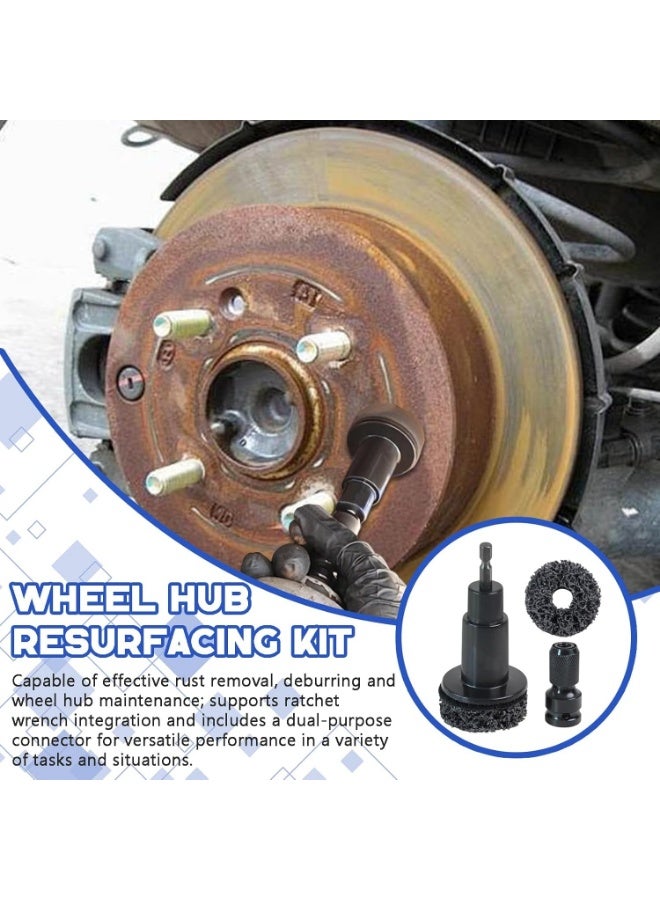 Wheel Hub Cleaning Tool, Wheel Stud Cleaner, Brake Hub Cleaning Kit, Stud with 5 Head, Grinding Maintenance Cleaner Kit for Nuts, Car & Truck - Image 3