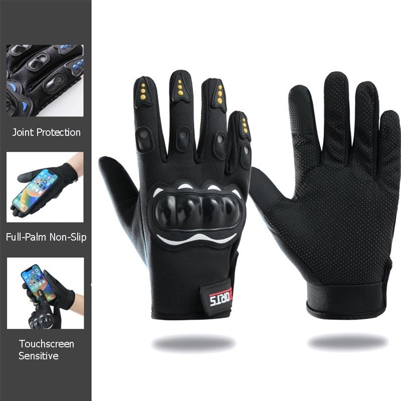 KEYSDEX All-Season Touchscreen Motorcycle Gloves for Men & Women, Ideal for On-Road, Off-Road, Motocross, ATV, UTV, Bicycle Racing & Tactical Hiking Black(OSFA) - Image 3