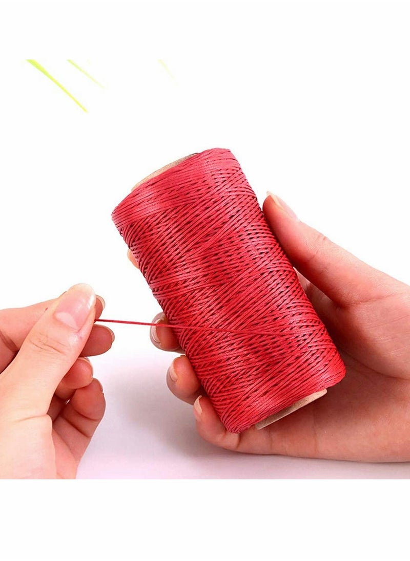Excefore 150D Waxed Cords Polyester Sewing Thread All Purpose Flat Wax ing Strings for Bookbinding Macrame Handcraft DIY Bracelets (Black)  - Image 4
