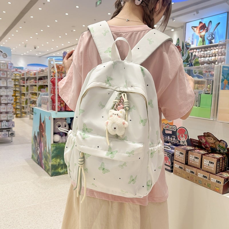 Bluejw Butterfly-themed Fresh-style Backpack For Junior And Senior High School Students And College Students; Durable Nylon, Versatile, And Minimalist Women’s Backpack - Image 3