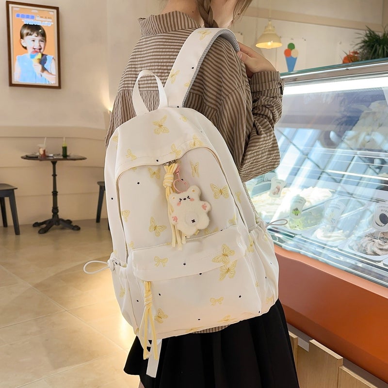 Bluejw Butterfly-themed Fresh-style Backpack For Junior And Senior High School Students And College Students; Durable Nylon, Versatile, And Minimalist Women’s Backpack - Image 4