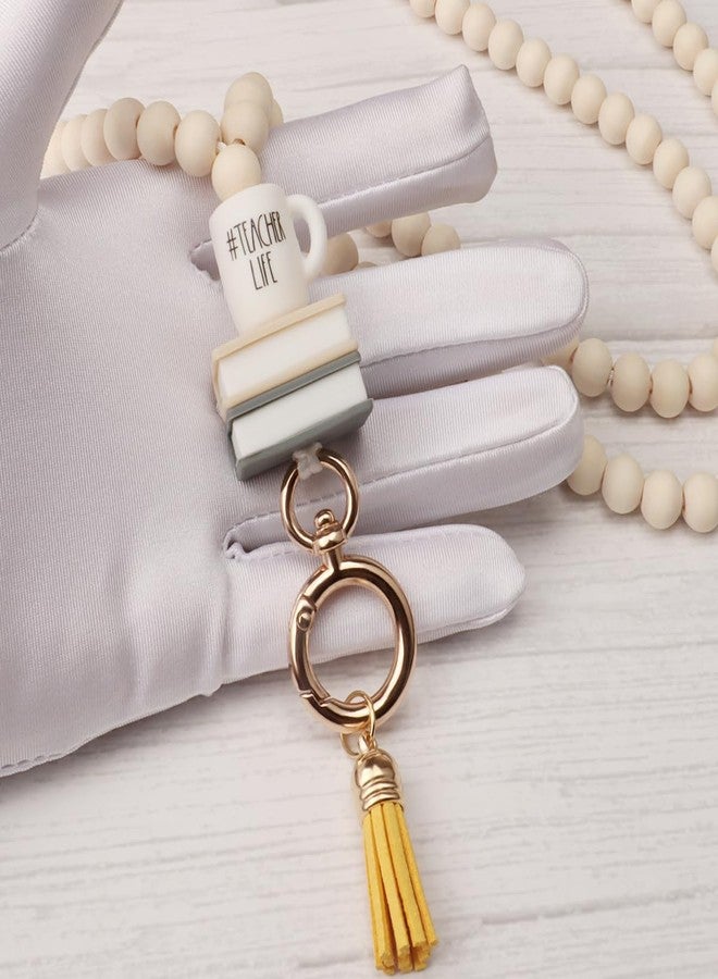 UGELOKI 2024 Teacher Lanyard with ID Holder, Fashion Wood Beaded Lanyard for Key, Super Cute Boho Breakaway Lanyard for Women - Image 4